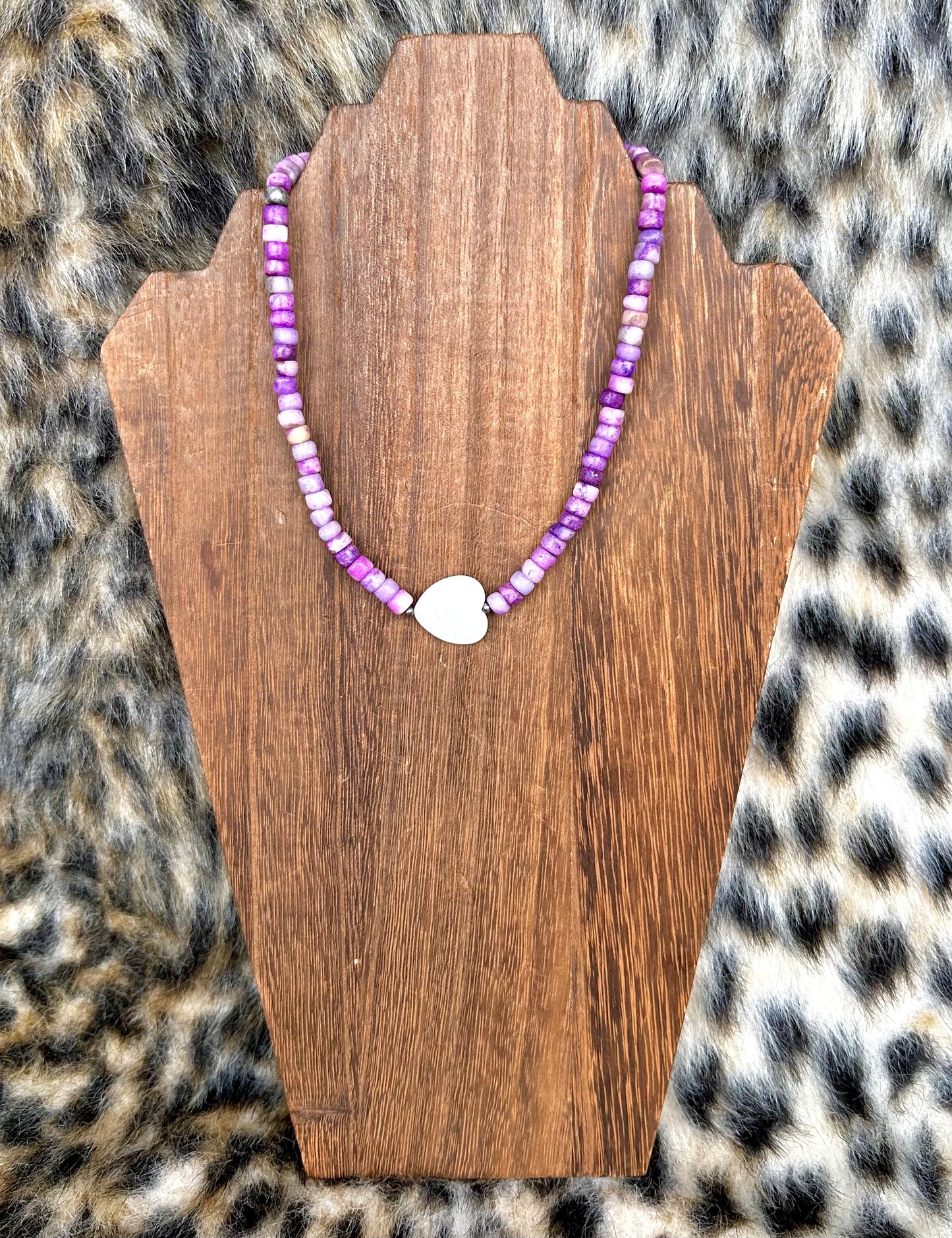 Purple Jasper Heart Necklace