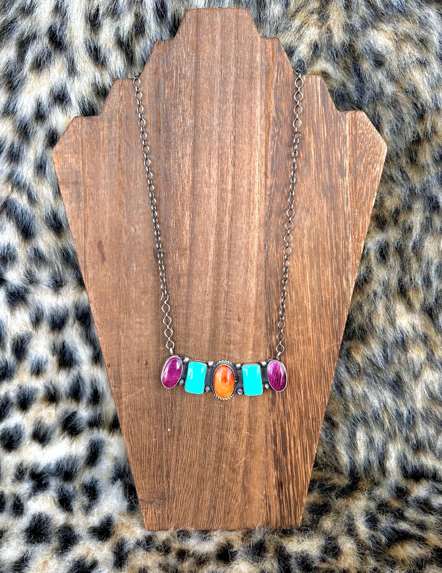 Multi Stone Bar Necklace