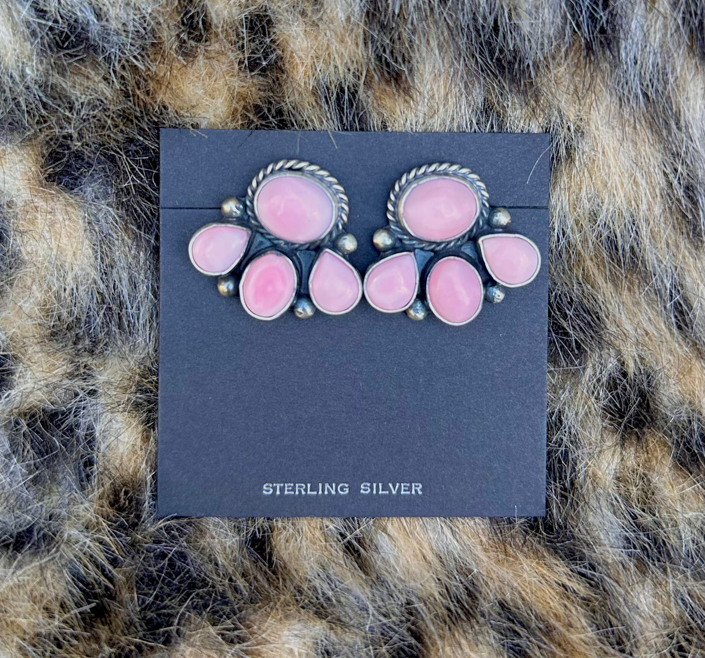 Pink Conch Cluster Studs