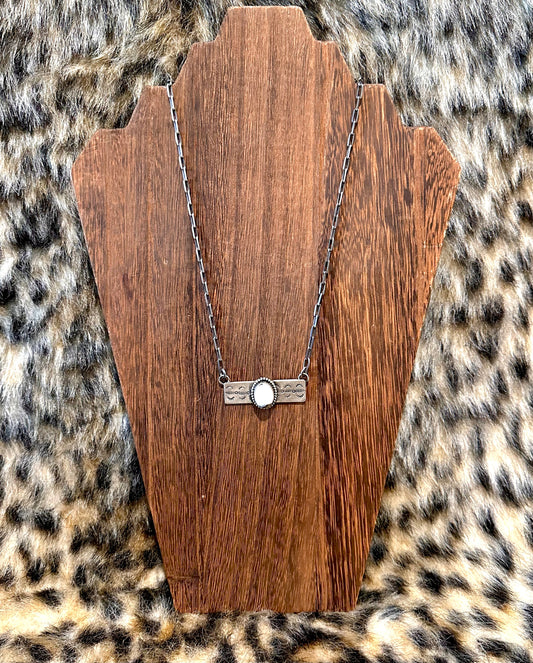 White Buffalo Bar Necklace