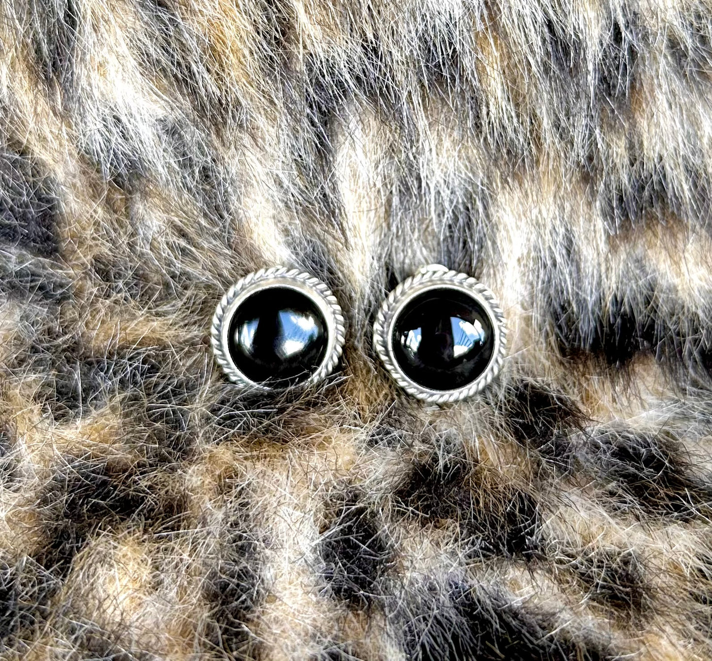 Black Onyx Circle Studs