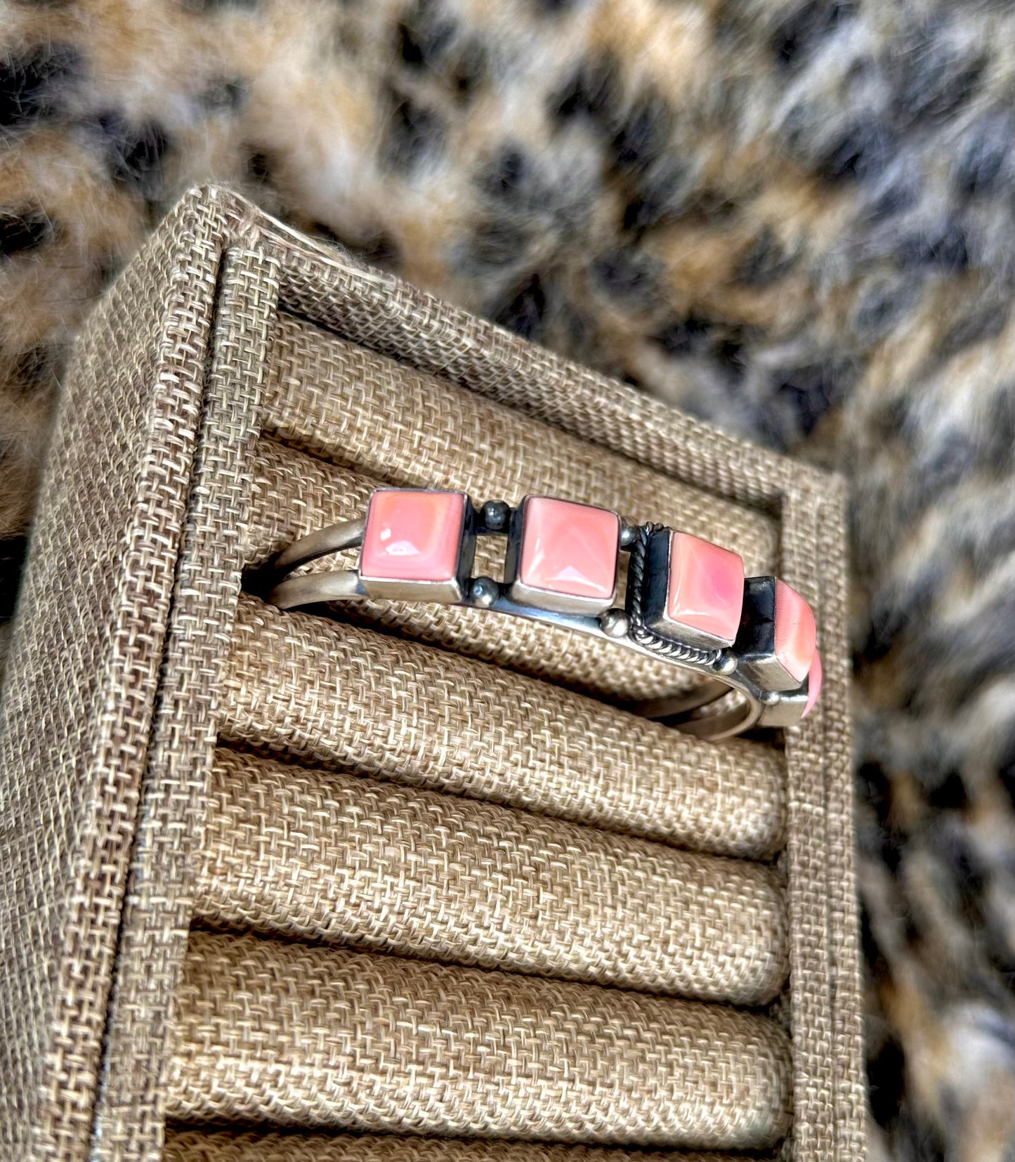5 Stone Pink Conch Cuff
