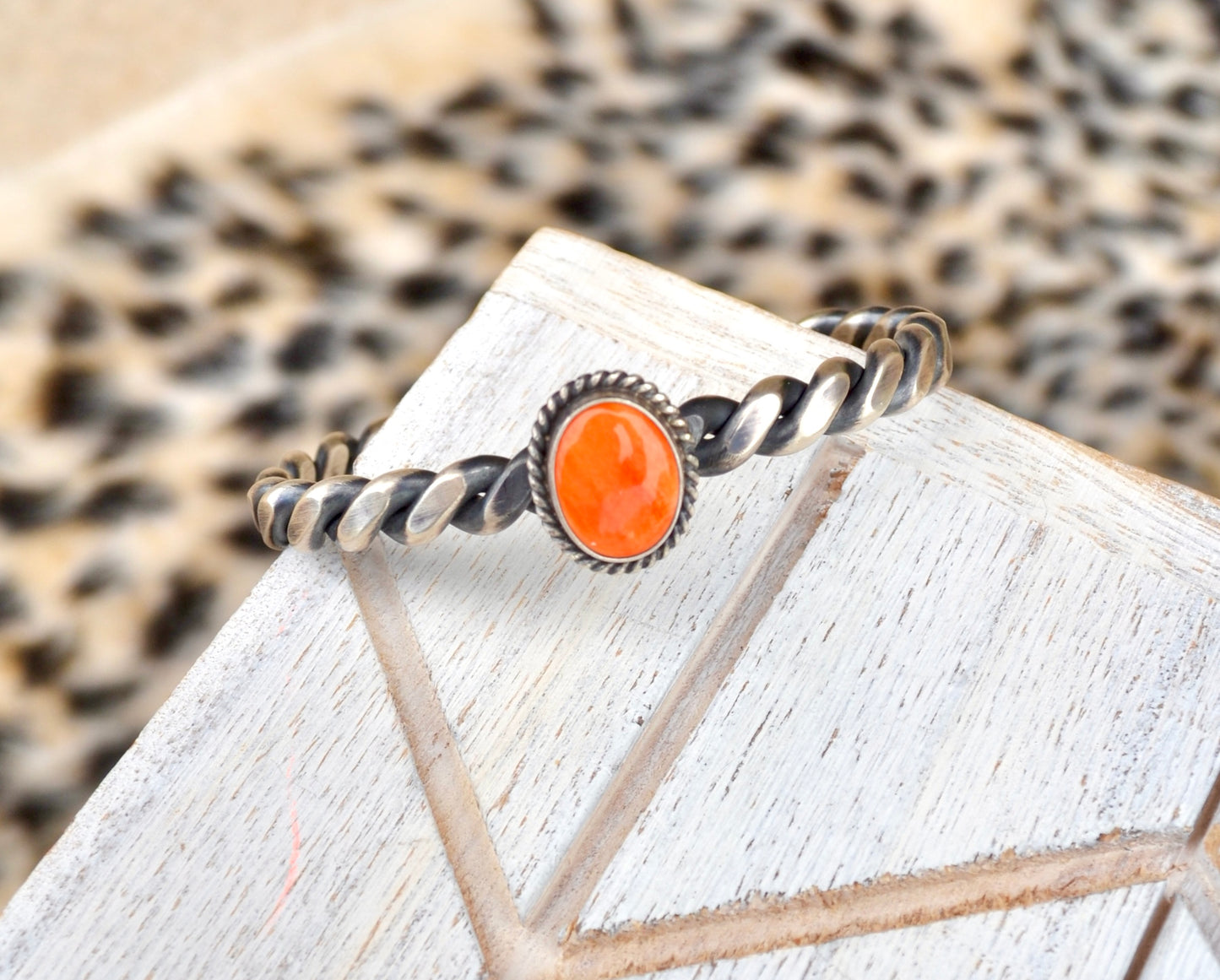 Orange Spiny Twisted Cuff